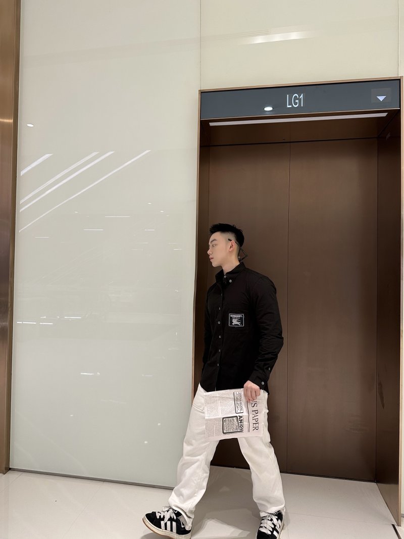 Black Long-Sleeve Button-Up Shirt view