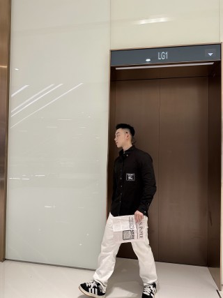 Black Long-Sleeve Button-Up Shirt view 8
