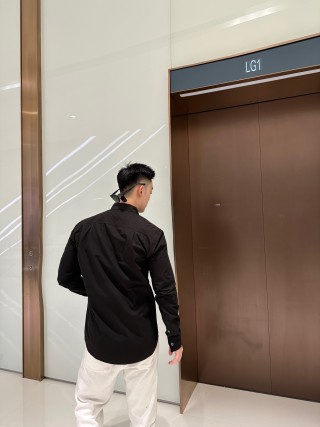 Black Long-Sleeve Button-Up Shirt view 9