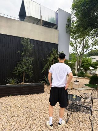 Black Essential Shorts with Side Pocket Detail view 2
