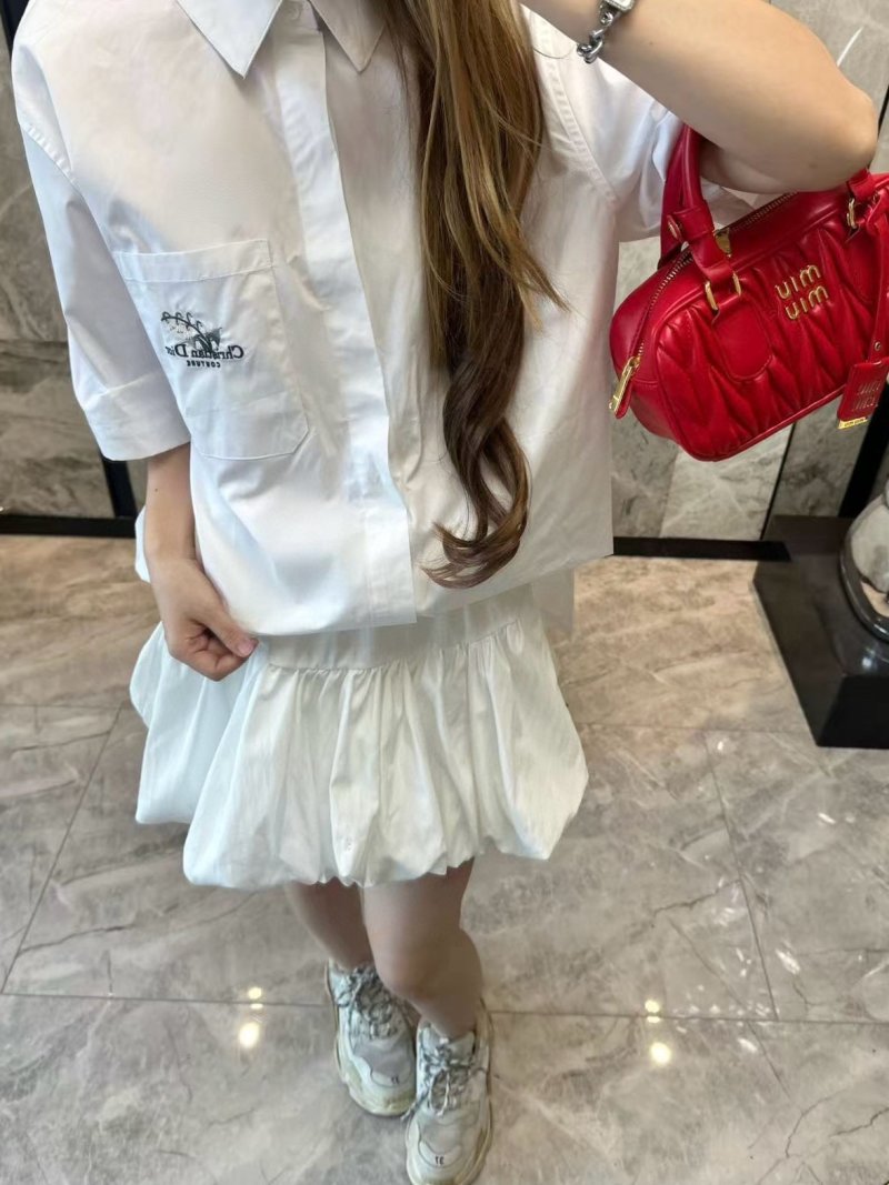White Embroidered Pocket Shirt view