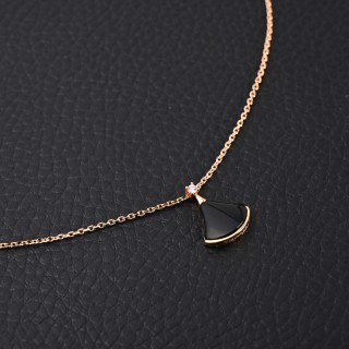 Bulgari Classic Fan Pendant Necklace Rose Gold view 2
