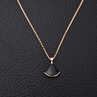 Bulgari Classic Fan Pendant Necklace Rose Gold view 3