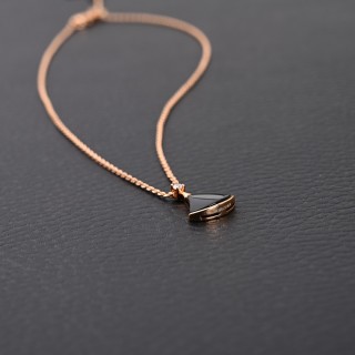 Bulgari Classic Fan Pendant Necklace Rose Gold view 4