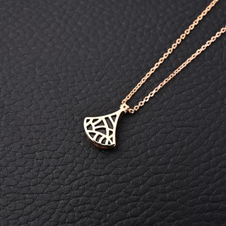 Bulgari Classic Fan Pendant Necklace Rose Gold view 5