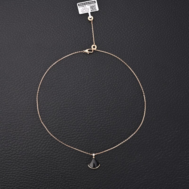 Bulgari Classic Fan Pendant Necklace Rose Gold view