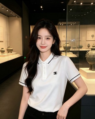 Chanel Cream Polo Shirt with Contrast Trim view 4
