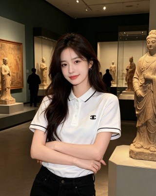 Chanel Cream Polo Shirt with Contrast Trim view 5