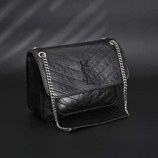 Saint Laurent Niki Black Leather Chain Shoulder Bag