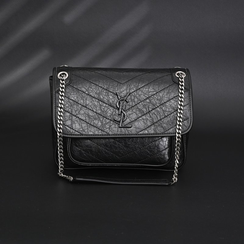Saint Laurent Niki Black Leather Chain Shoulder Bag view