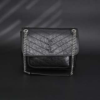 Saint Laurent Niki Black Leather Chain Shoulder Bag view 2