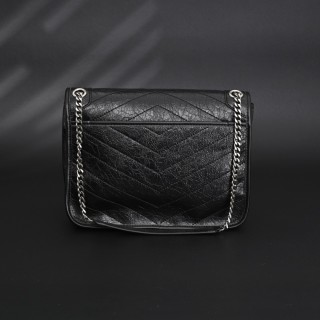 Saint Laurent Niki Black Leather Chain Shoulder Bag view 6