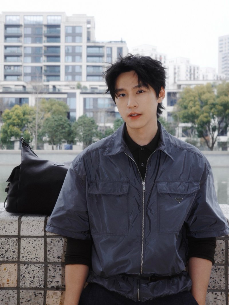 Prada Grey Short-Sleeve Utility Jacket view