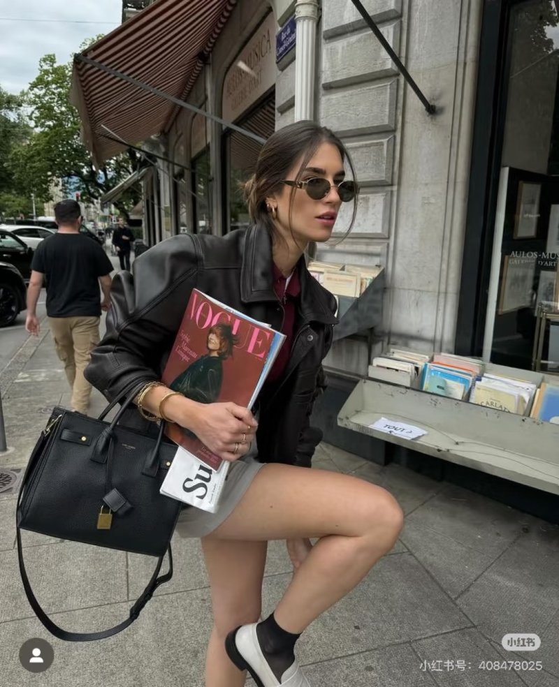 Saint Laurent Black Leather Sac de Jour Tote Bag