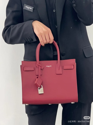 Saint Laurent Black Leather Sac de Jour Tote Bag view 3