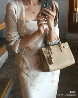 Saint Laurent Black Leather Sac de Jour Tote Bag view 4