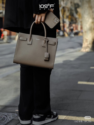 Saint Laurent Black Leather Sac de Jour Tote Bag view 5