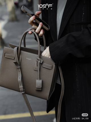 Saint Laurent Black Leather Sac de Jour Tote Bag view 6