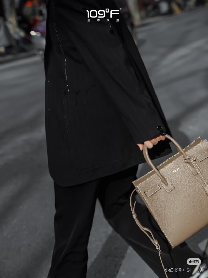 Saint Laurent Black Leather Sac de Jour Tote Bag view