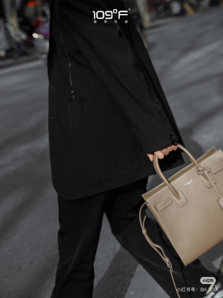 Saint Laurent Black Leather Sac de Jour Tote Bag view 7