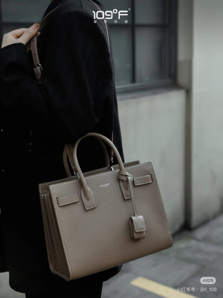 Saint Laurent Black Leather Sac de Jour Tote Bag view 8