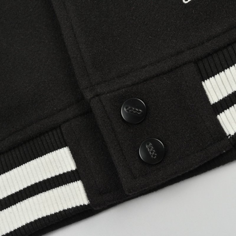 Love is Good Black & White Varsity Bomber Jacket view