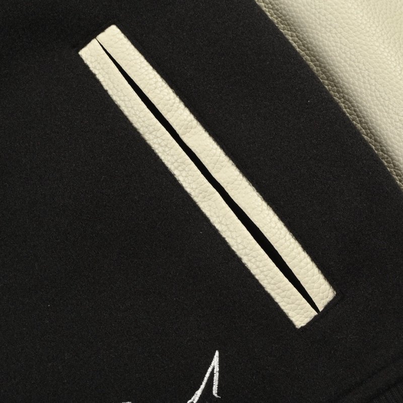Love is Good Black & White Varsity Bomber Jacket view
