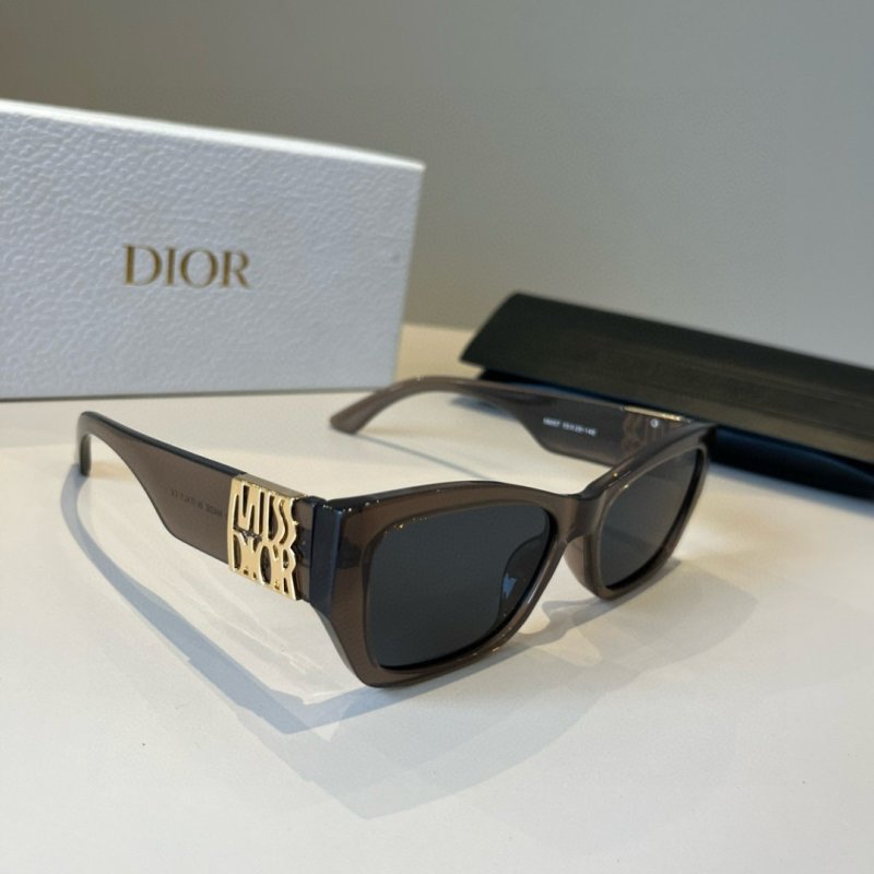 Dior Logo Sunglasses - Brown Frame with Dark Lens