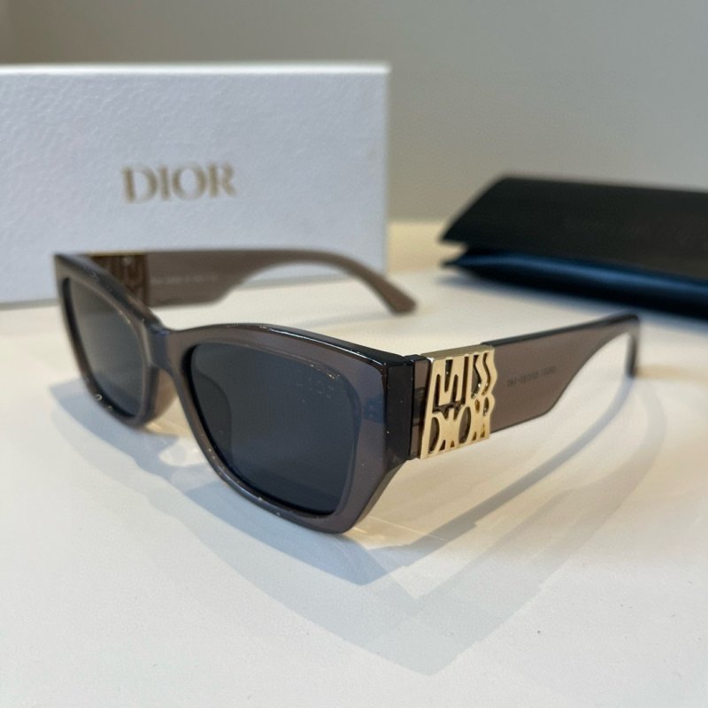 Dior Logo Sunglasses - Brown Frame with Dark Lens view
