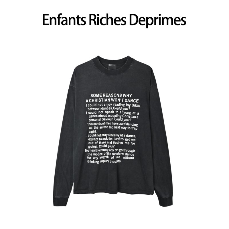 Black Oversized Graphic Text Long Sleeve T-Shirt view