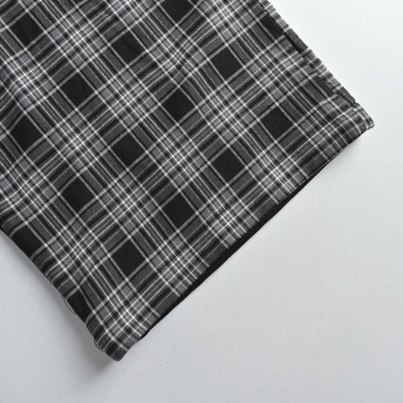 Black & Grey Plaid Wide-Leg Pants view