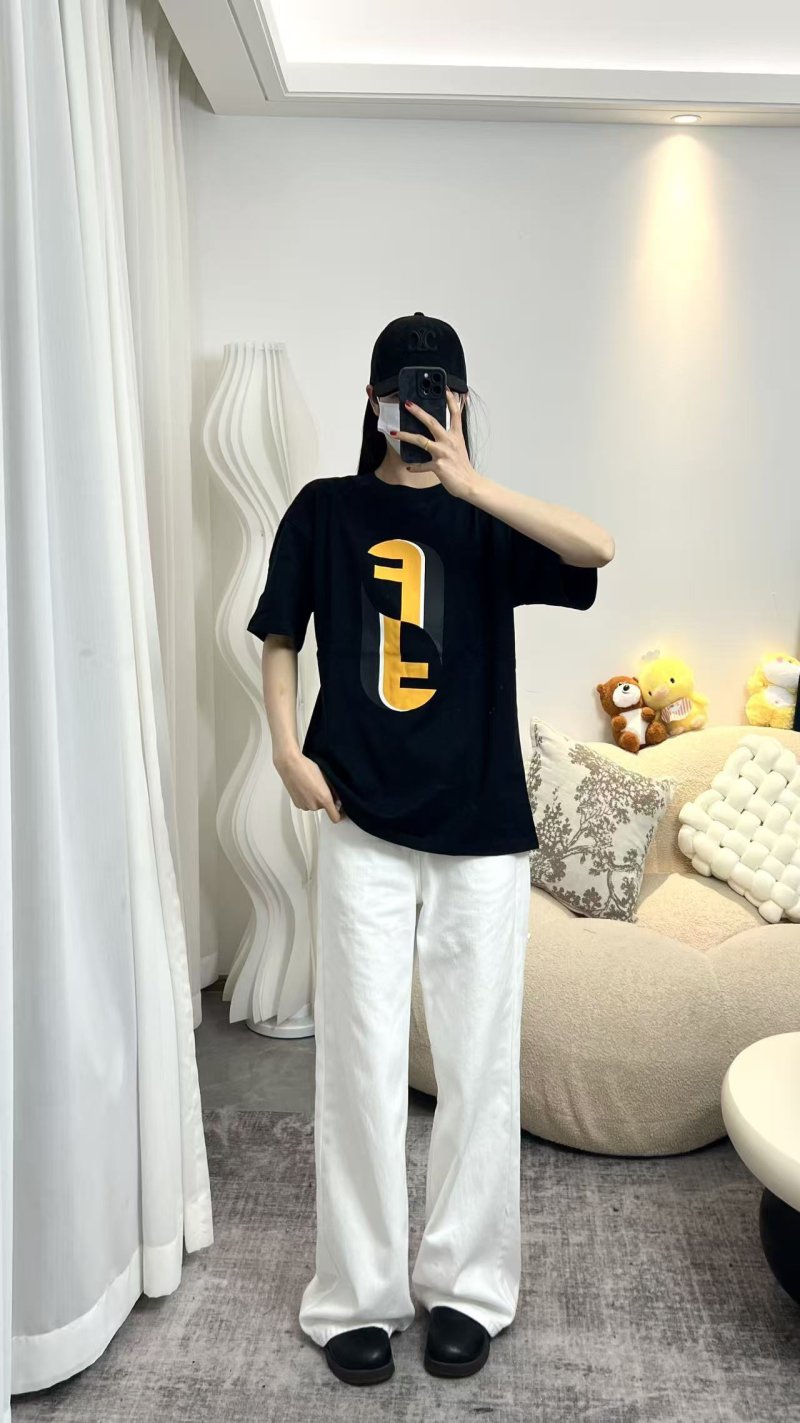 Essentials Black T-Shirt with Yellow Graphic Print