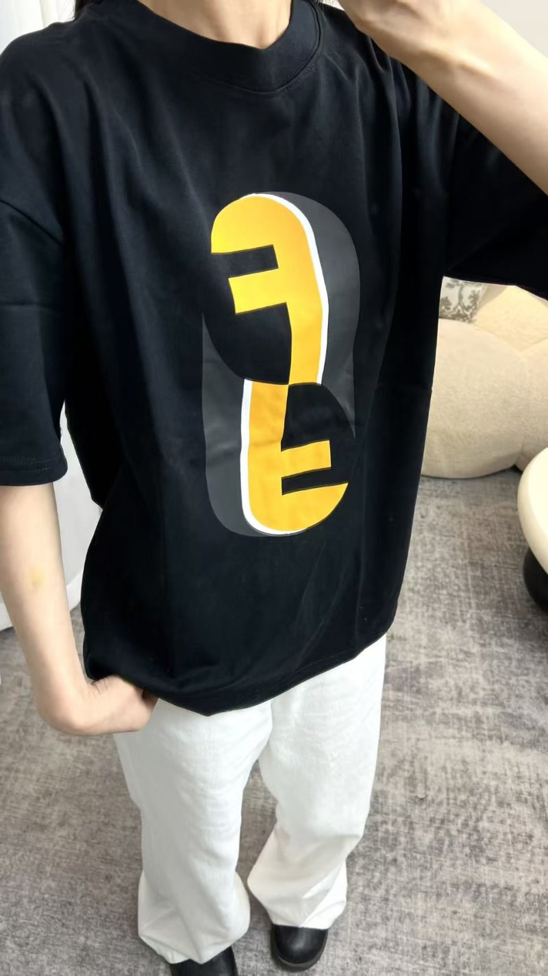 Essentials Black T-Shirt with Yellow Graphic Print view