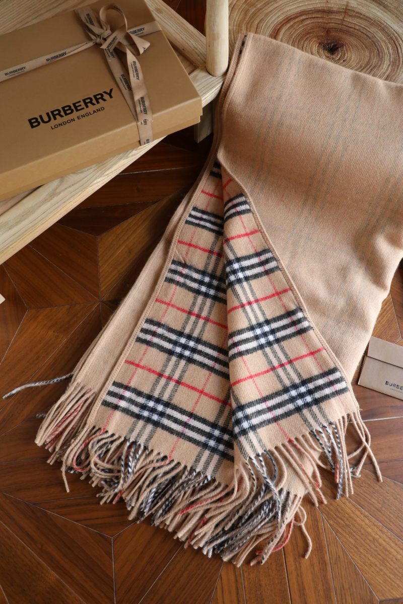 Burberry Camel Cashmere Check Cape Shawl view