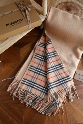 Burberry Camel Cashmere Check Cape Shawl view 6