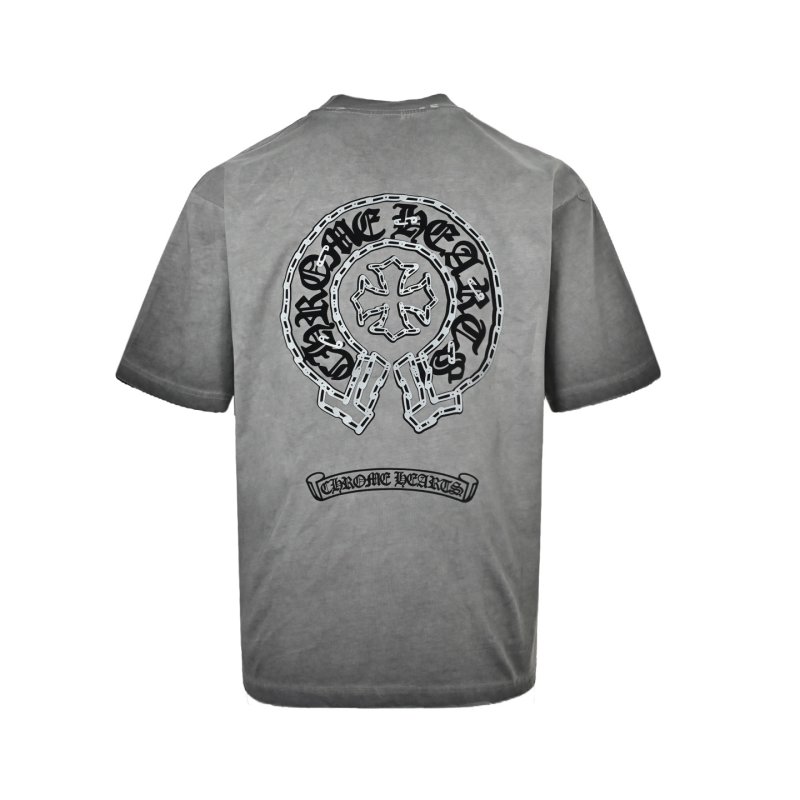 Chrome Hearts Horseshoe Cross Grey T-Shirt view