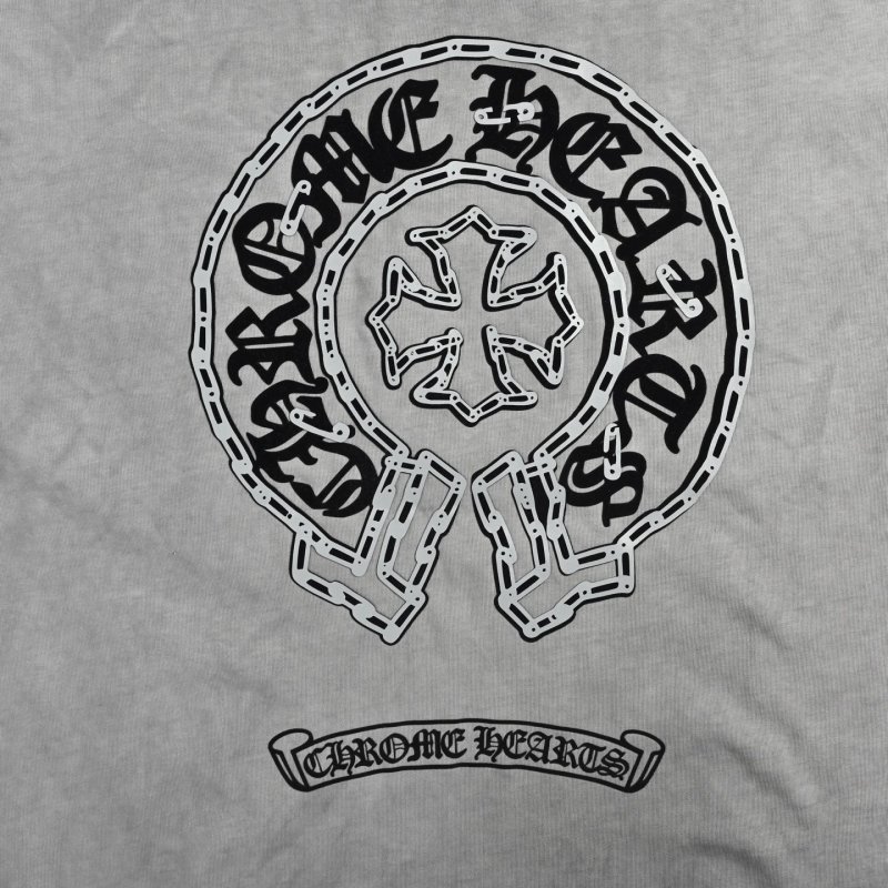 Chrome Hearts Horseshoe Cross Grey T-Shirt view