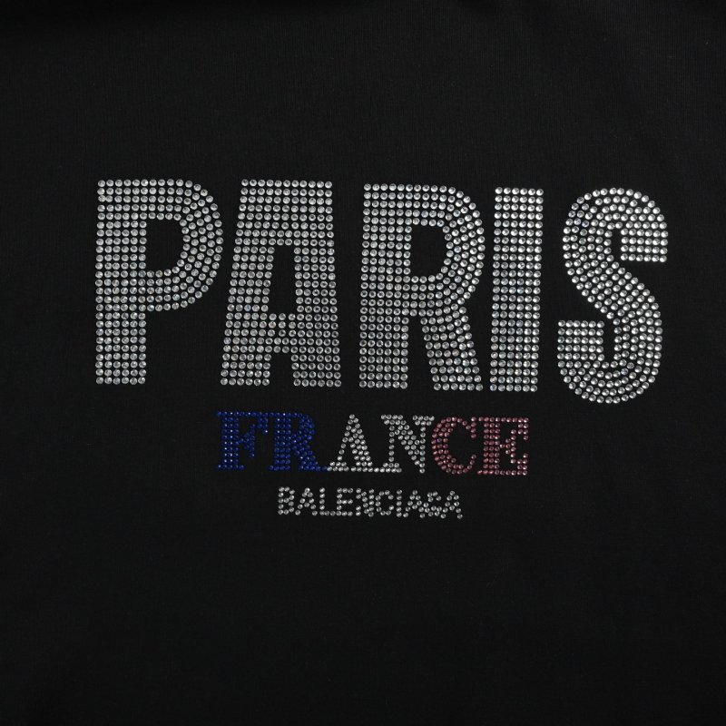 Black Paris France Graphic Hoodie view