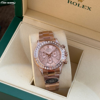 Rolex Daytona Chronograph Rose Gold Crystal Bezel Watch view 2
