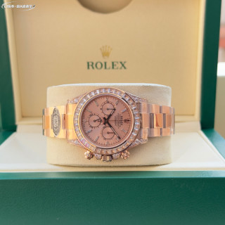 Rolex Daytona Chronograph Rose Gold Crystal Bezel Watch view 5