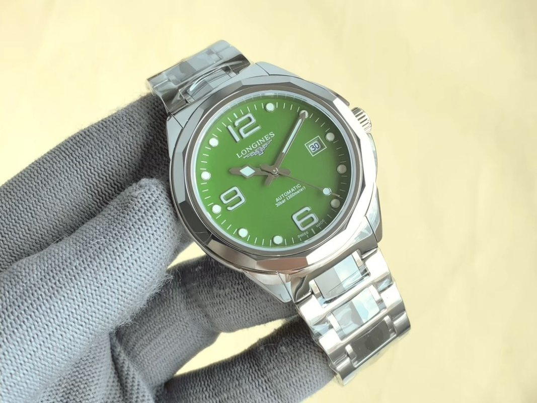 Longines Conquest Green Dial Automatic Steel Watch