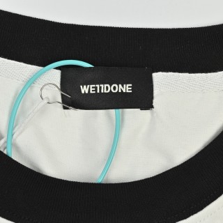 WE11DONE Flocked Bear Raglan Colorblock Long Sleeve T-Shirt Black Cream view 5