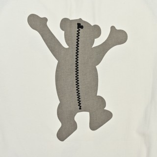 WE11DONE Flocked Bear Raglan Colorblock Long Sleeve T-Shirt Black Cream view 8