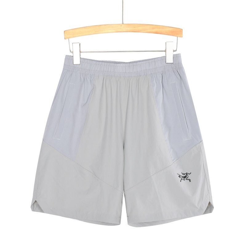 Light Grey Athletic Shorts with Mesh Panels view