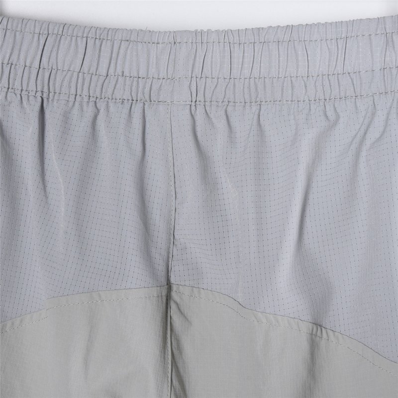 Light Grey Athletic Shorts with Mesh Panels view