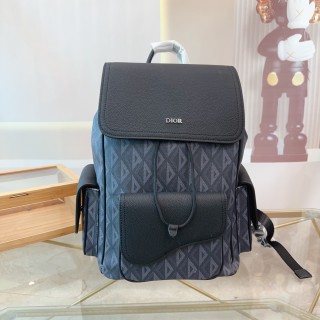 Dior Quilted Backpack Black Canvas