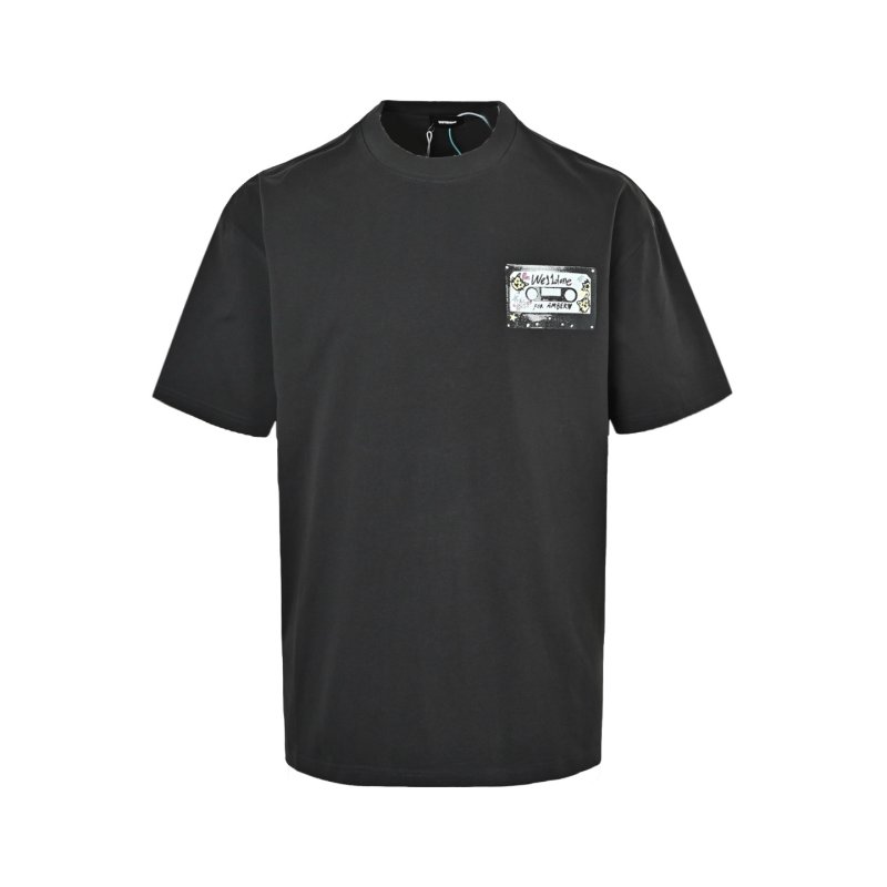 Charcoal Gray Short Sleeve T-Shirt with Chest Logo view
