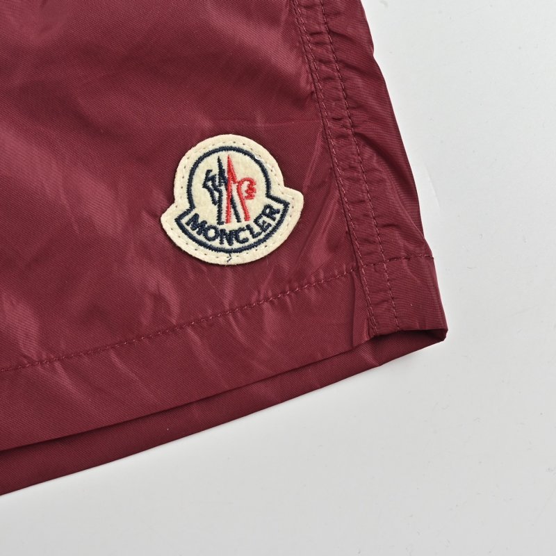 Burgundy & Tan Colorblock Swim Shorts view