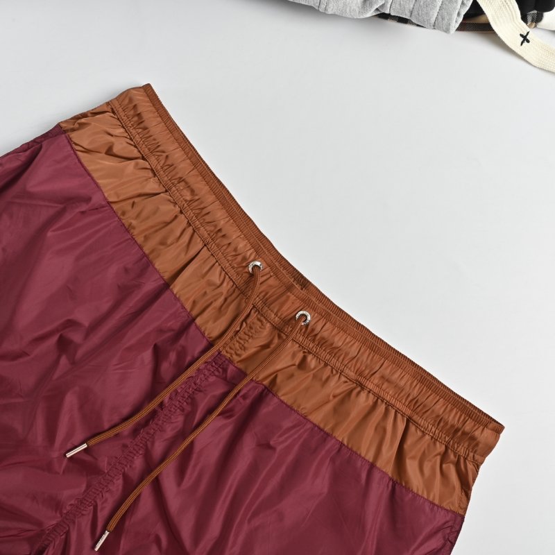 Burgundy & Tan Colorblock Swim Shorts view