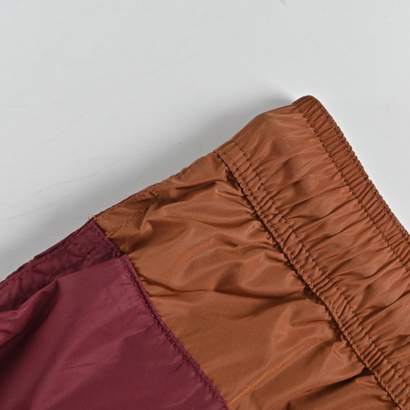 Burgundy & Tan Colorblock Swim Shorts view